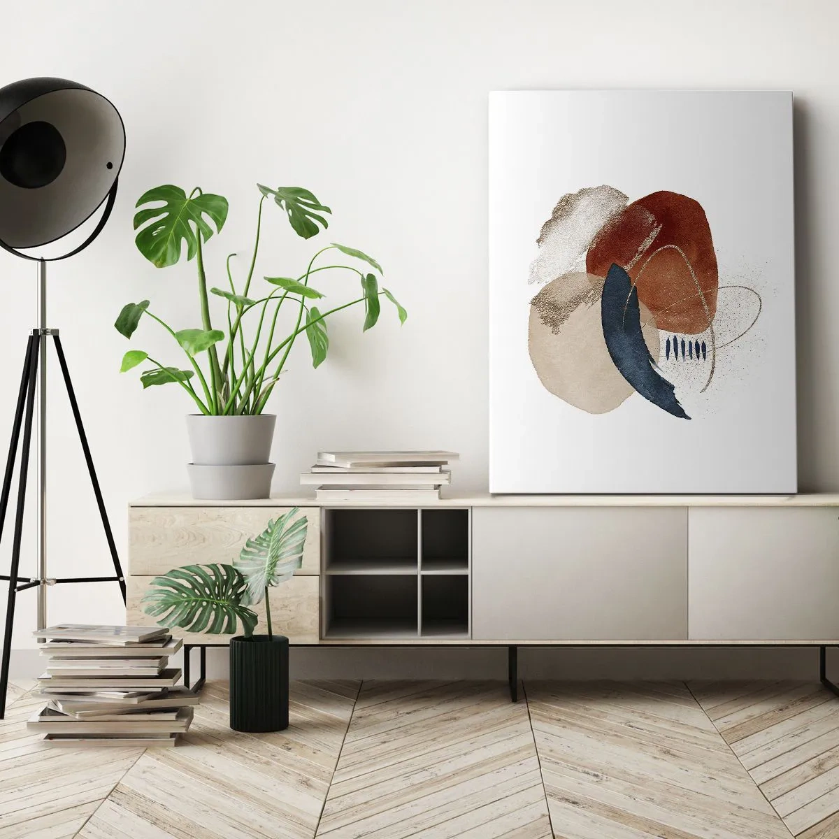 Lærredstryk - Billede på lærred - Oval sammensætning - 70x100 cm