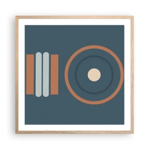 Plakat i ramme af lyst egetræ - Essensen af tingene - 60x60 cm
