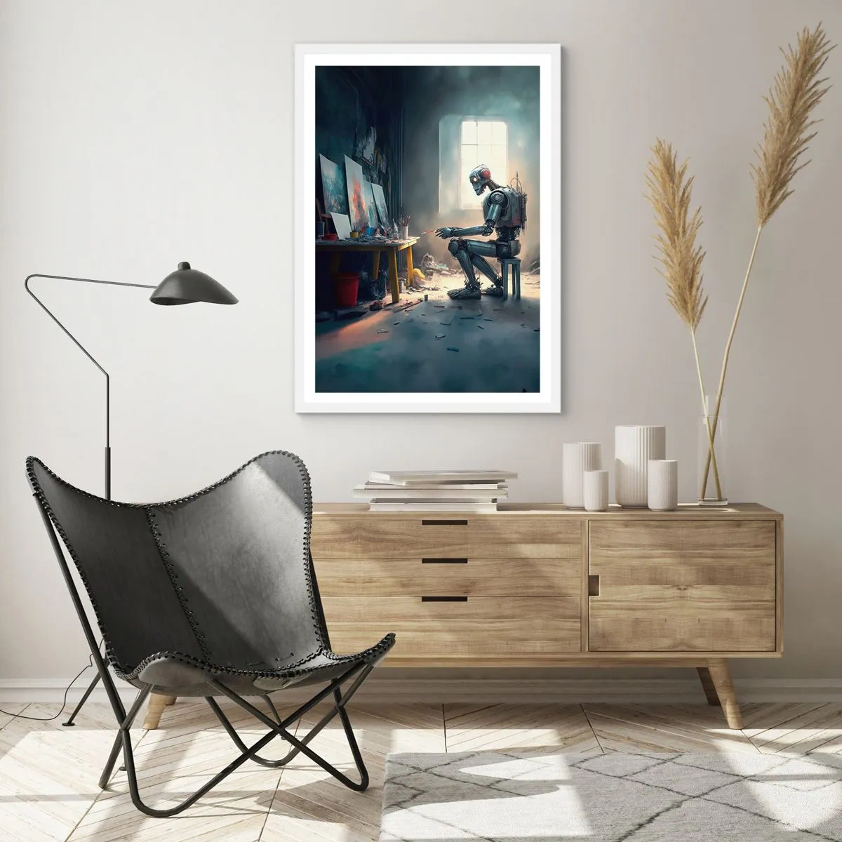 Plakat i hvid ramme - Den skabende handling - 50x70 cm