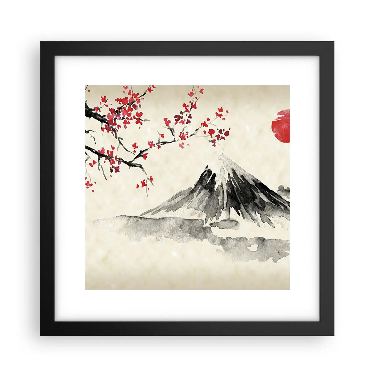 Plakat i sort ramme - Bliv forelsket i Japan - 30x30 cm