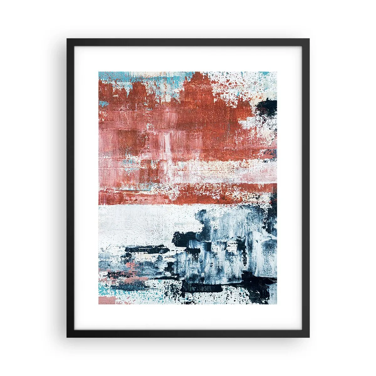 Plakat i sort ramme - Abstrakt halvt og halvt - 40x50 cm