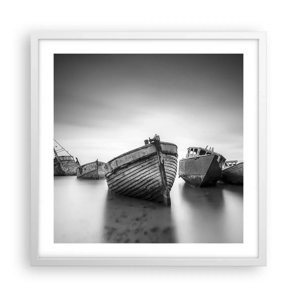 Plakat i hvid ramme - Nu er det bare minder... - 50x50 cm