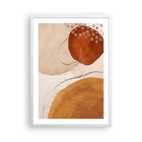 Plakat i hvid ramme - Rundhed og bevægelse - 50x70 cm