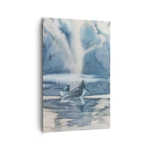 Lærredstryk - Billede på lærred - Lystfiskere i deres paradis - 80x120 cm