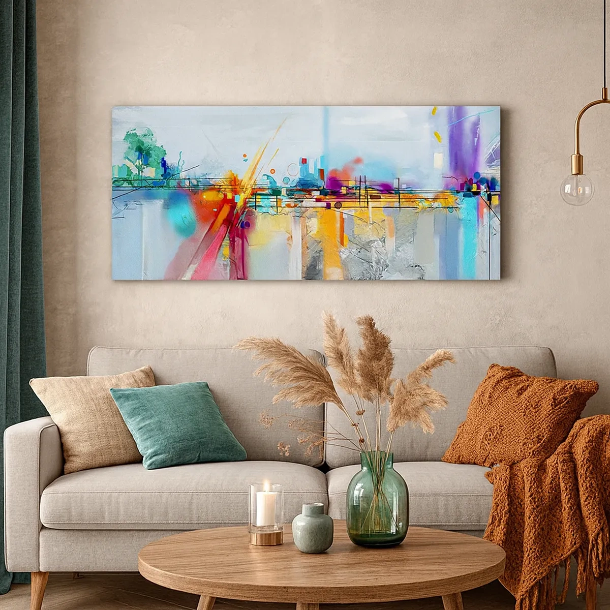 Lærredstryk - Billede på lærred - Glædens bro over livets flod - 30x30 cm