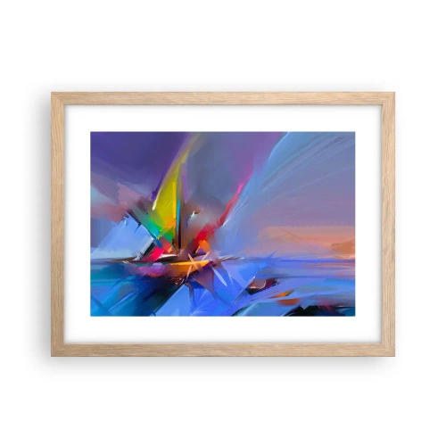 Plakat i ramme af lyst egetræ - Propeller som en fugl - 40x30 cm