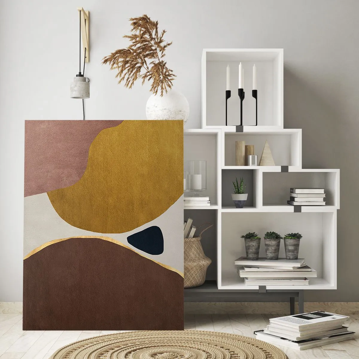 Billede på glas - Abstraktion - et sted i rummet - 50x70 cm