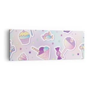 Lærredstryk - Billede på lærred - At have en fødselsdag hver dag - 140x50 cm