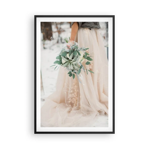 Plakat i sort ramme - Og de levede lykkeligt til deres dages ende - 61x91 cm