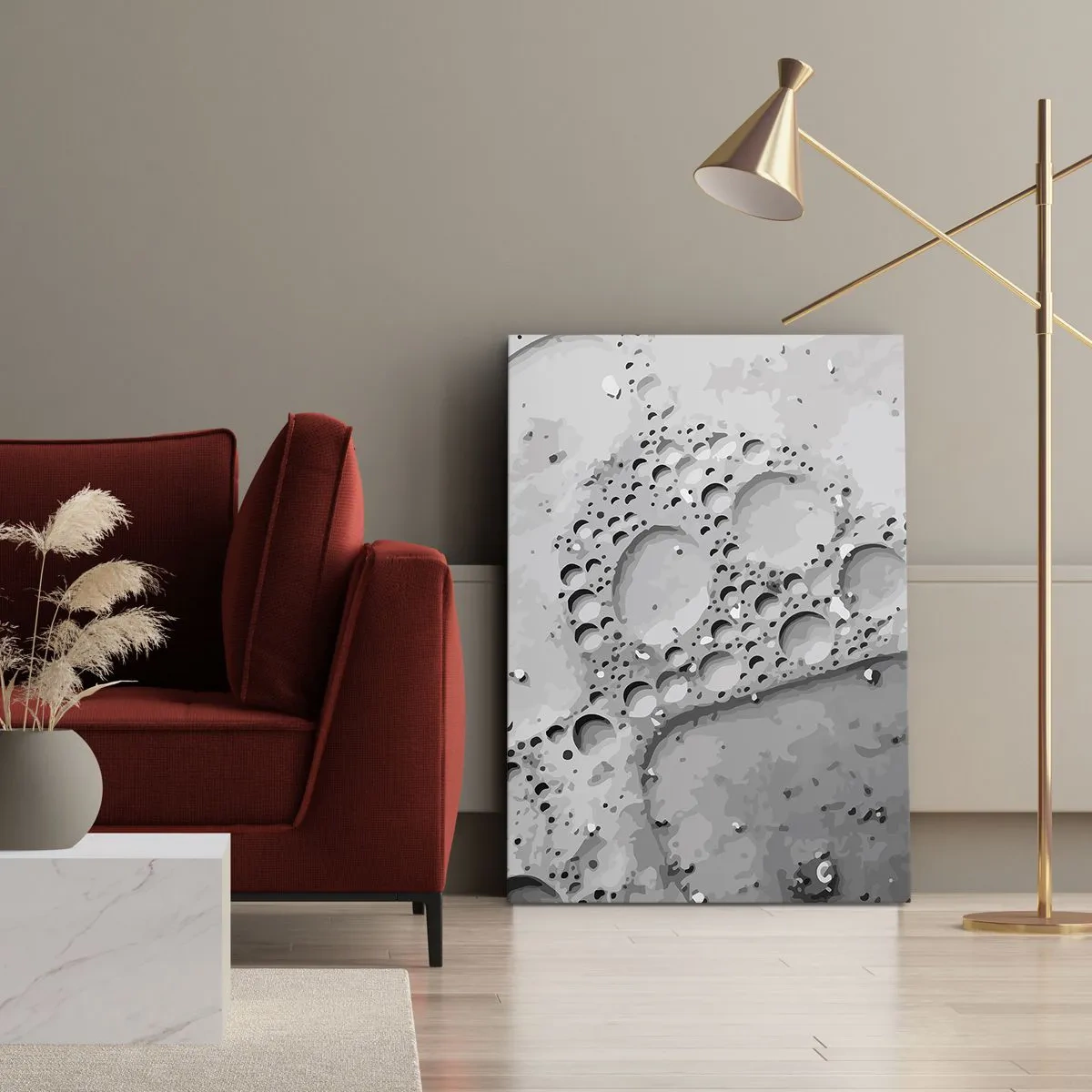 Lærredstryk - Billede på lærred - Opskummet spor - 50x70 cm