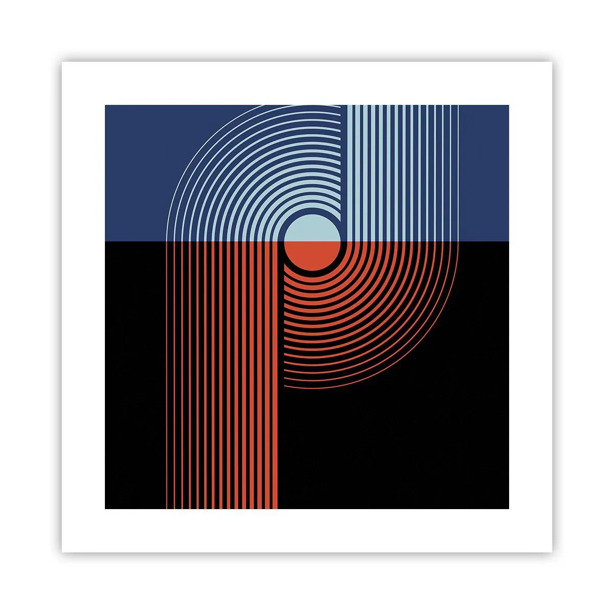 Plakat - I en geometrisk omfavnelse - 40x40 cm