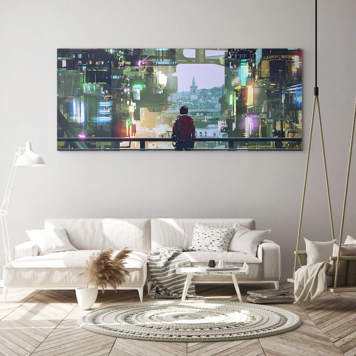 Billede på glas - To verdener - 140x50 cm