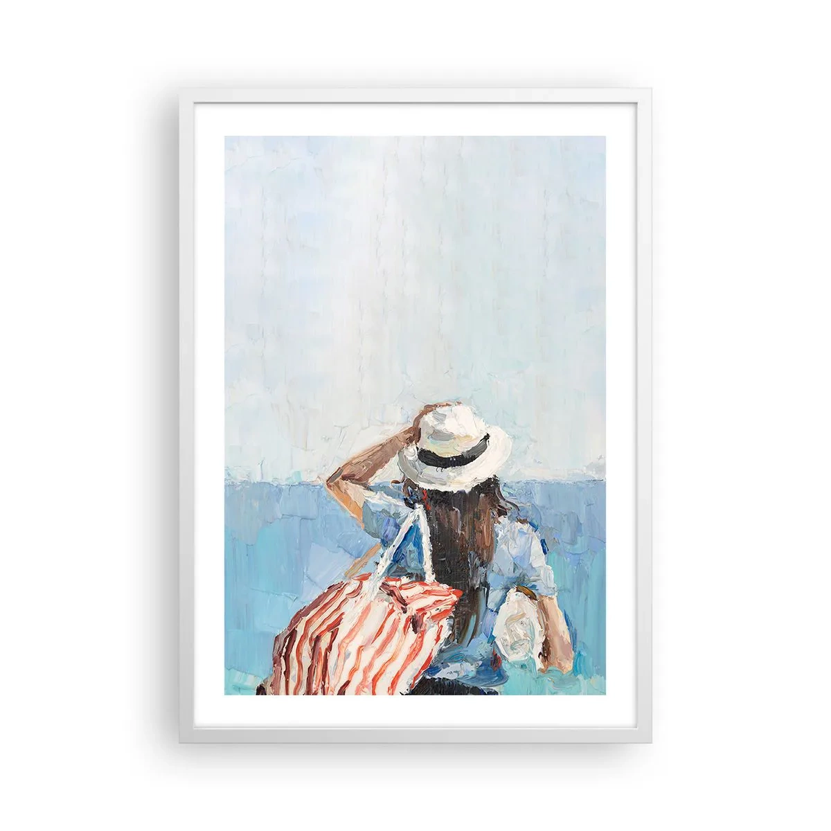 Plakat i hvid ramme - Velkommen på ferie - 50x70 cm