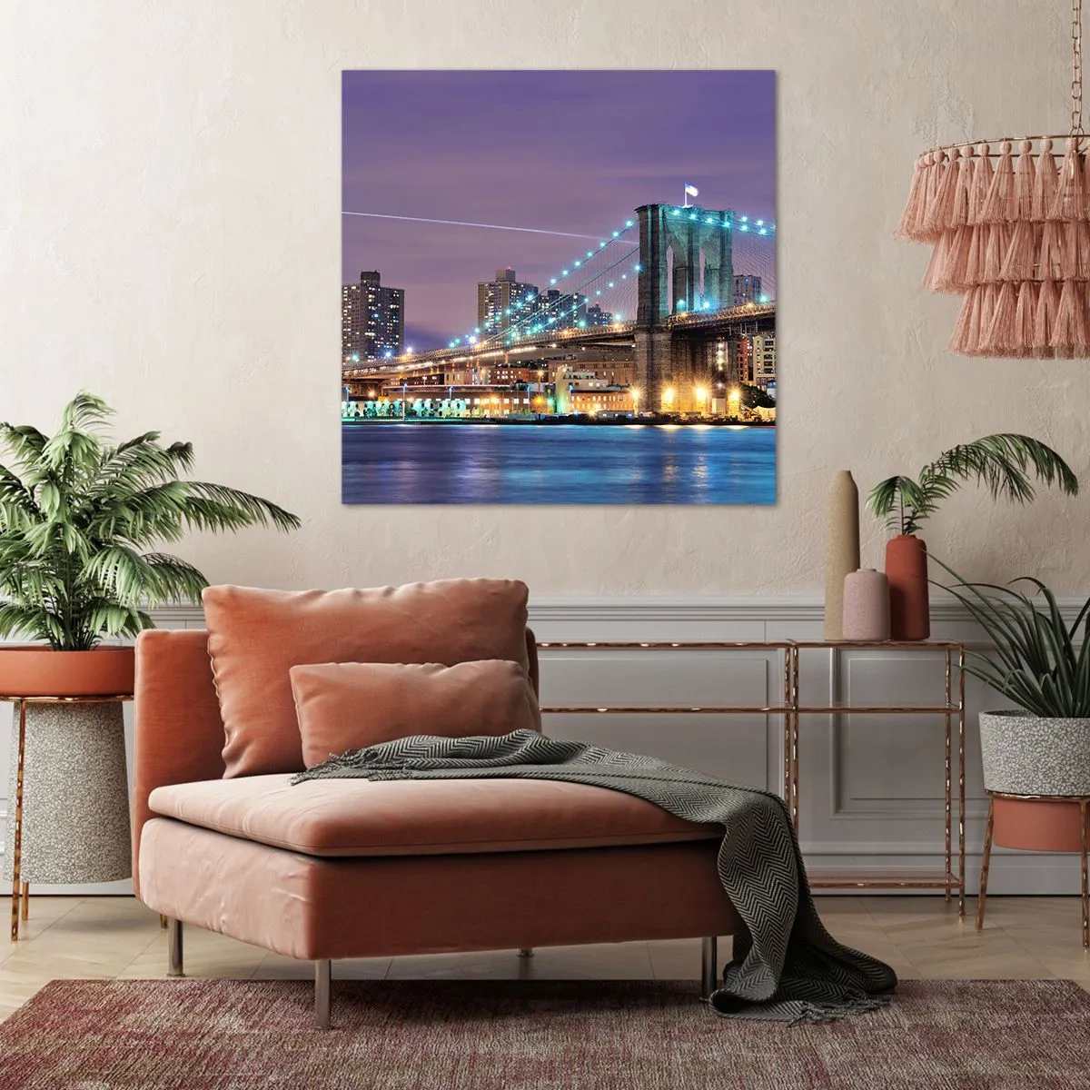 Lærredstryk - Billede på lærred - I mange år har Brooklyn Bridge - 70x70 cm
