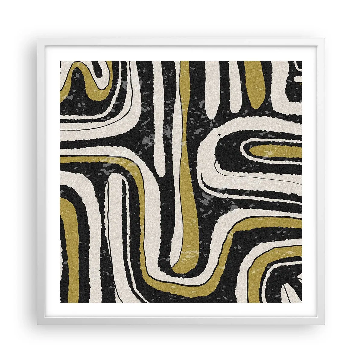 Plakat i hvid ramme - Komposition: stier og gyder - 60x60 cm