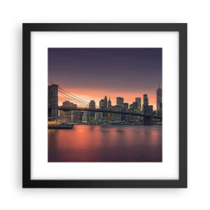 Plakat i sort ramme - Sænket i lilla stilhed - 30x30 cm