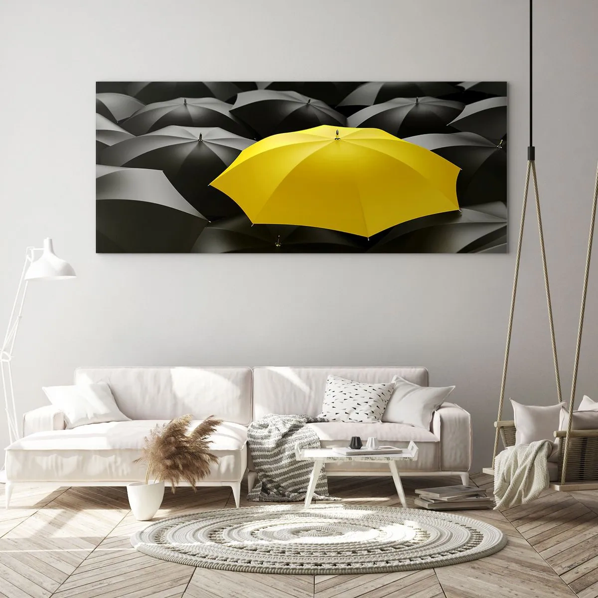 Billede på glas - Farvel til tristhed - 100x40 cm