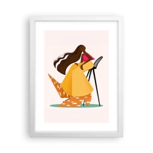 Plakat i hvid ramme - Mode er også sjovt - 30x40 cm