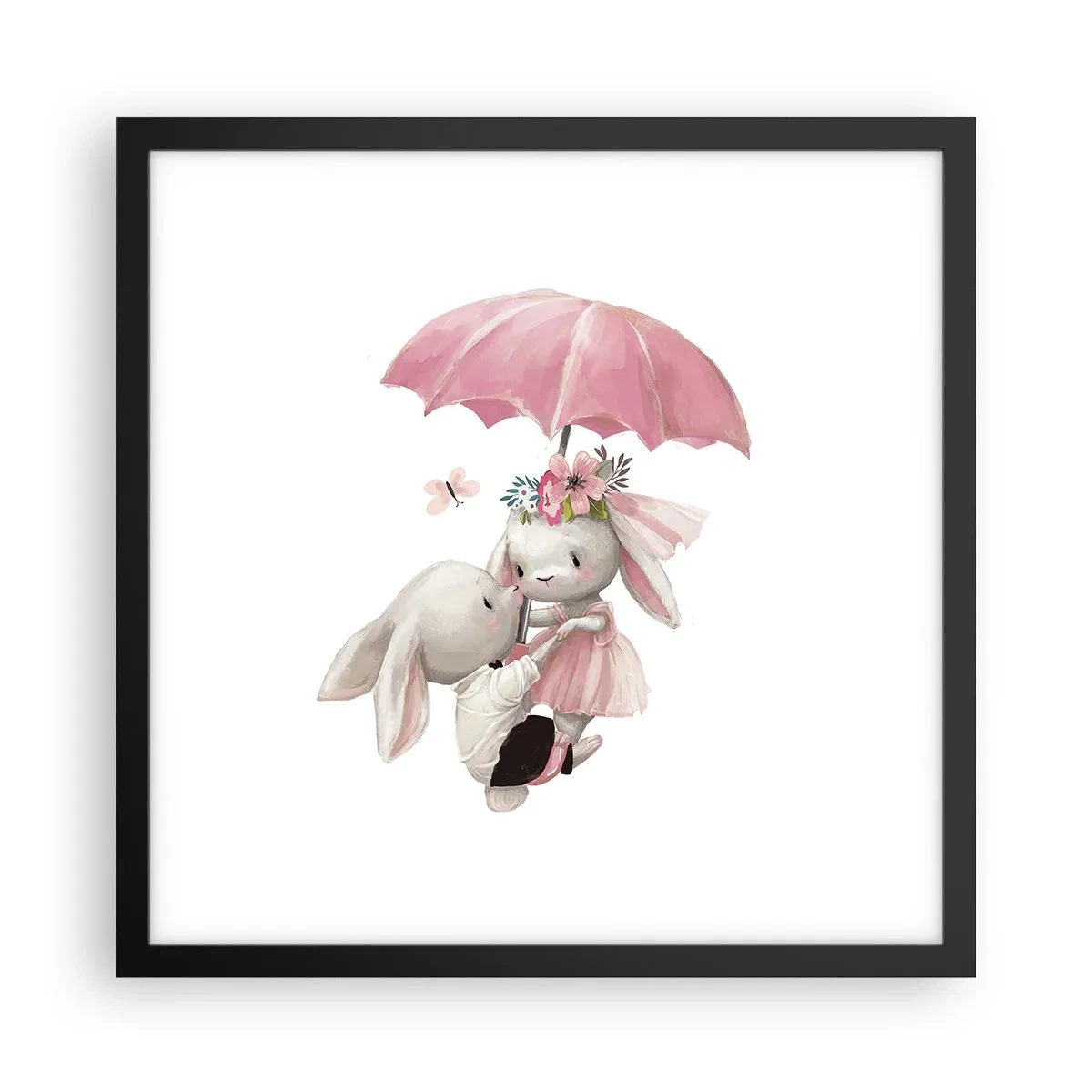 Plakat i sort ramme - Det er kærlighed - 40x40 cm