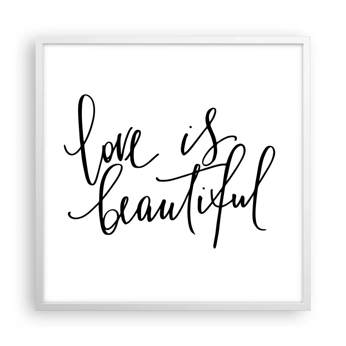 Plakat i hvid ramme - Læs og gentag - 60x60 cm