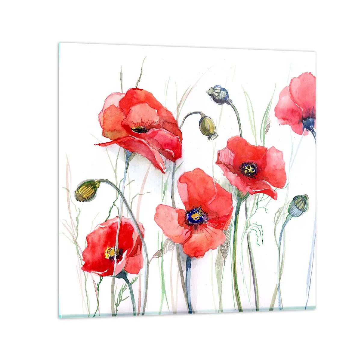 Billede på glas - Polske blomster - 60x60 cm