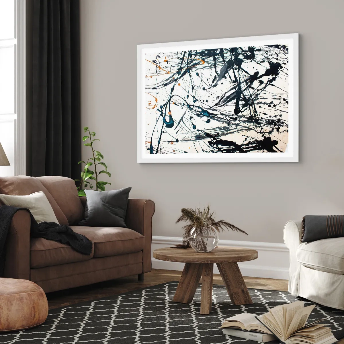 Plakat i hvid ramme - Med eller uden fornuft? - 91x61 cm
