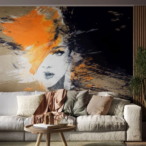 Fototapet Selvklæbende Deluxe Sticker - Og det bliver let - Abstraktion, Kvindens ansigt, Kvinde - 100x70 cm