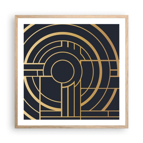 Plakat i ramme af lyst egetræ - At vende tingene på hovedet - 60x60 cm