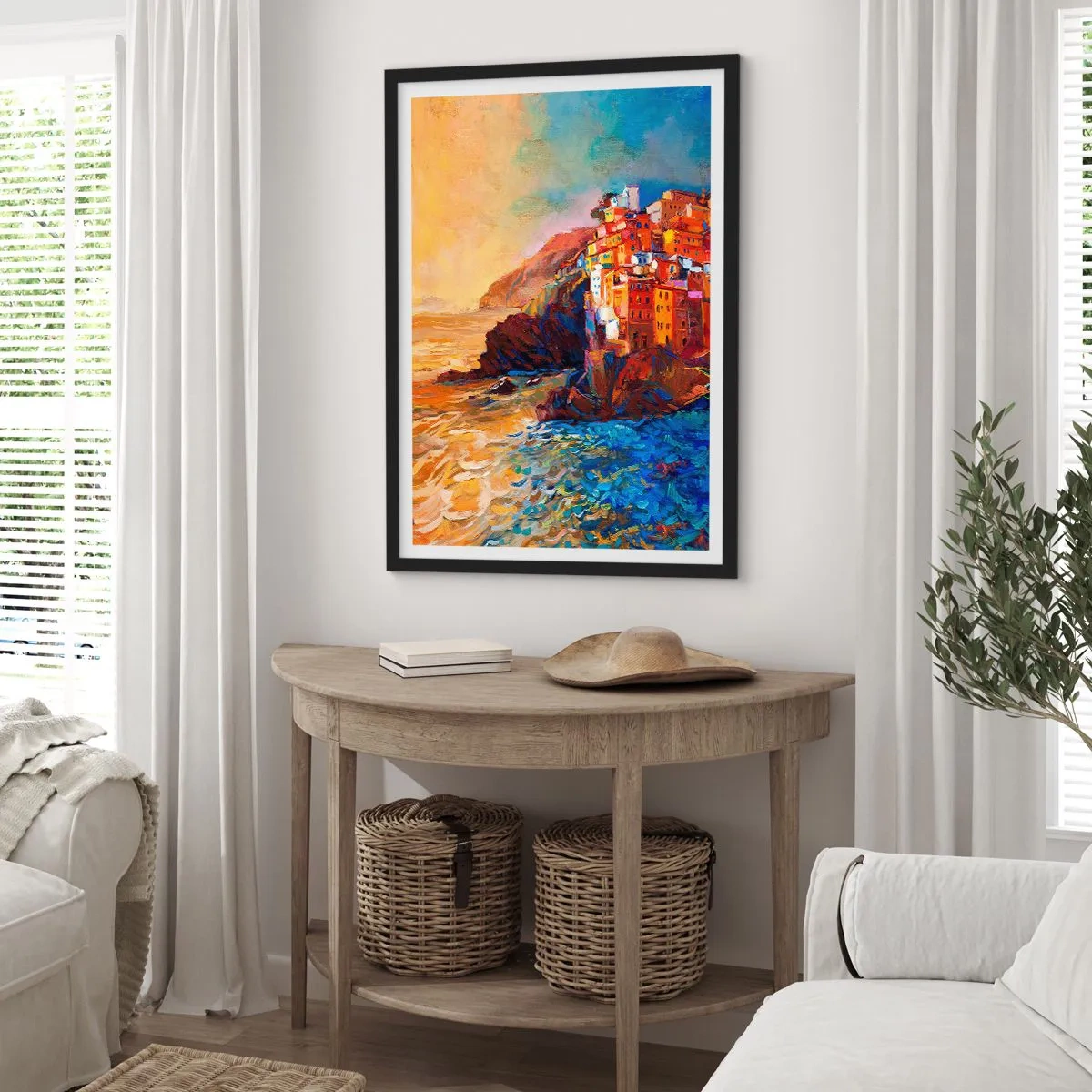 Plakat i sort ramme - Italiensk atmosfære - 40x50 cm