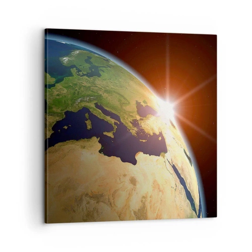 Lærredstryk - Billede på lærred - Solopgang - 60x60 cm