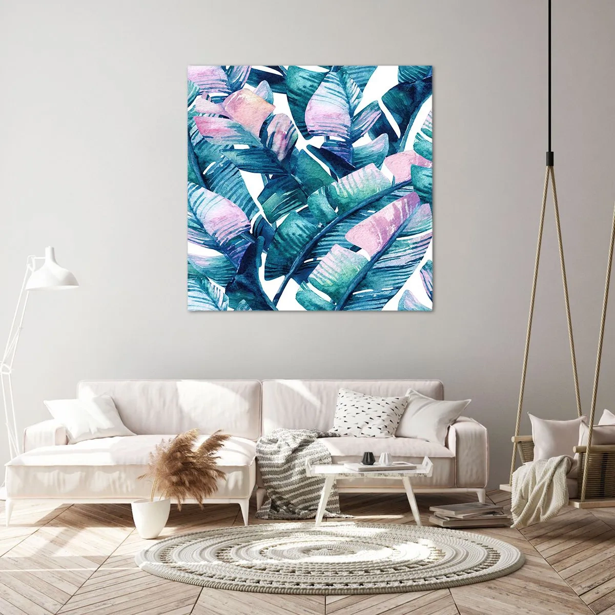 Lærredstryk - Billede på lærred - I en bananlund - 60x60 cm