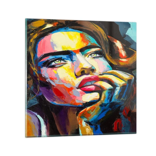 Billede på glas - Drømme som fugle svæver gennem himlen - 30x30 cm