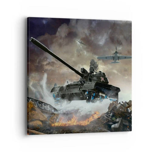 Lærredstryk - Billede på lærred - Kampen er frygtelig og smuk - 40x40 cm