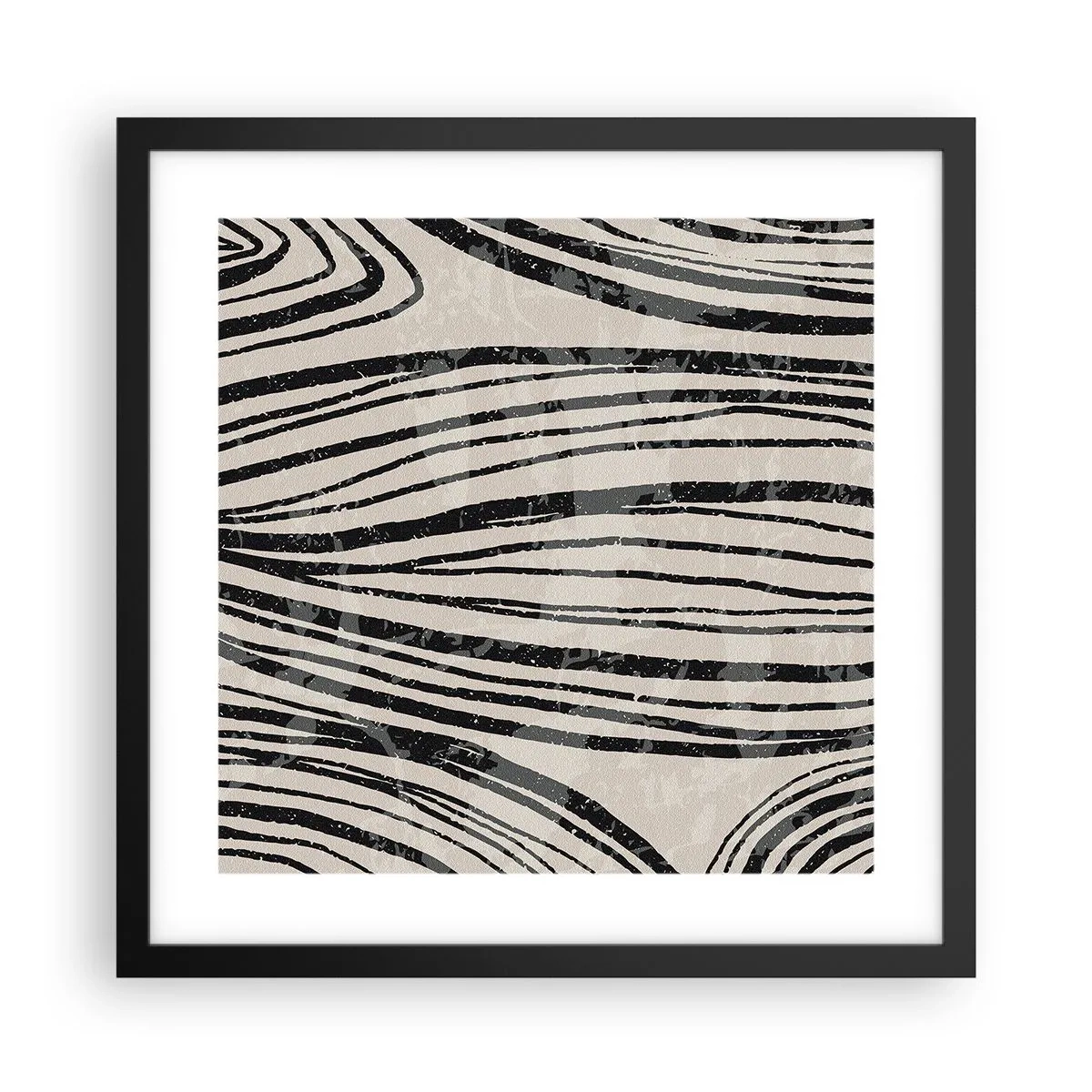Plakat i sort ramme - Et spild af linjer - 40x40 cm