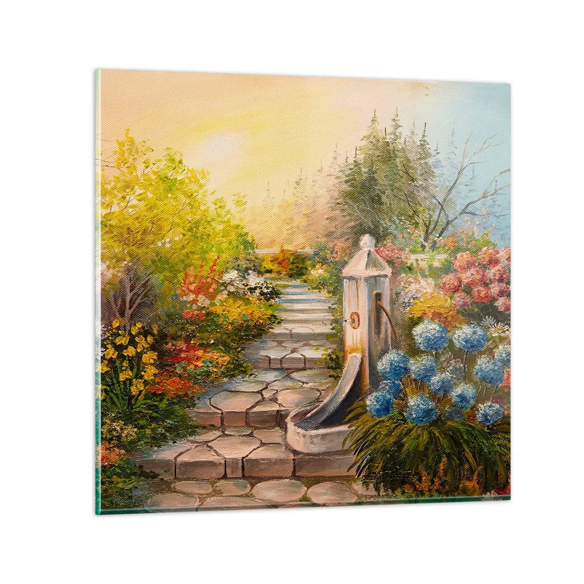 Billede på glas - I fuld blomstring - 70x70 cm