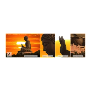 Prøve Fototapet Selvklæbende Deluxe Sticker - Uden frygt for verden - Asien, Buddha, Kultur - 100x30 cm