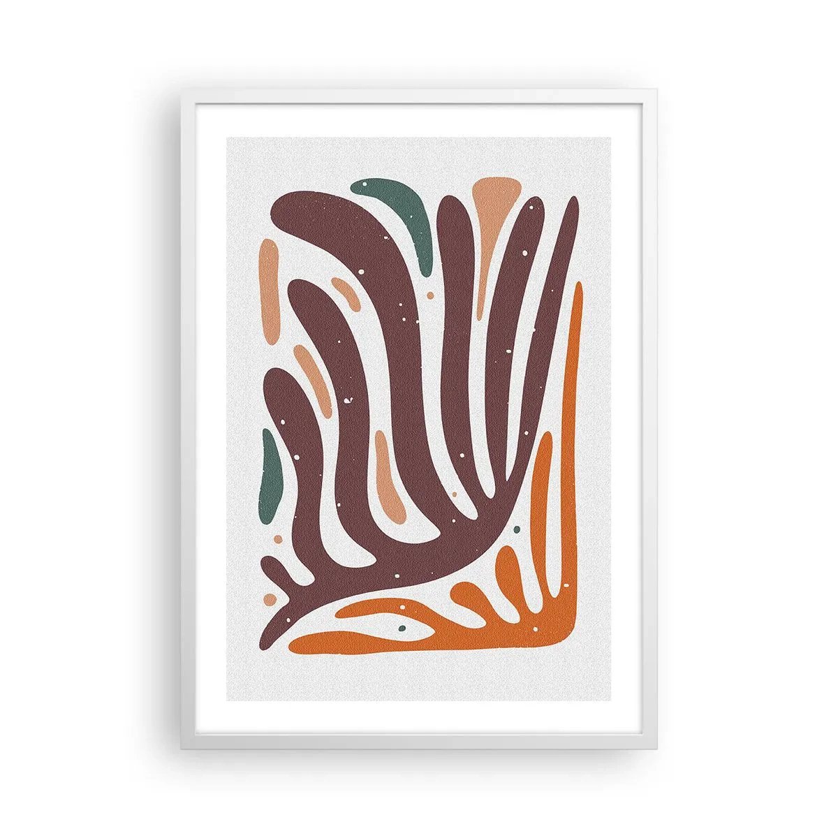 Plakat i hvid ramme - Strålende organisk komposition - 50x70 cm