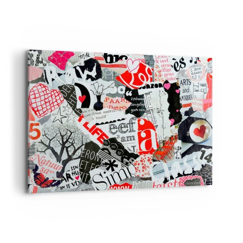 Lærredstryk - Billede på lærred - Hipster collage - 100x70 cm