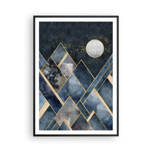 Plakat i sort ramme - Geometrisk landskab - 70x100 cm