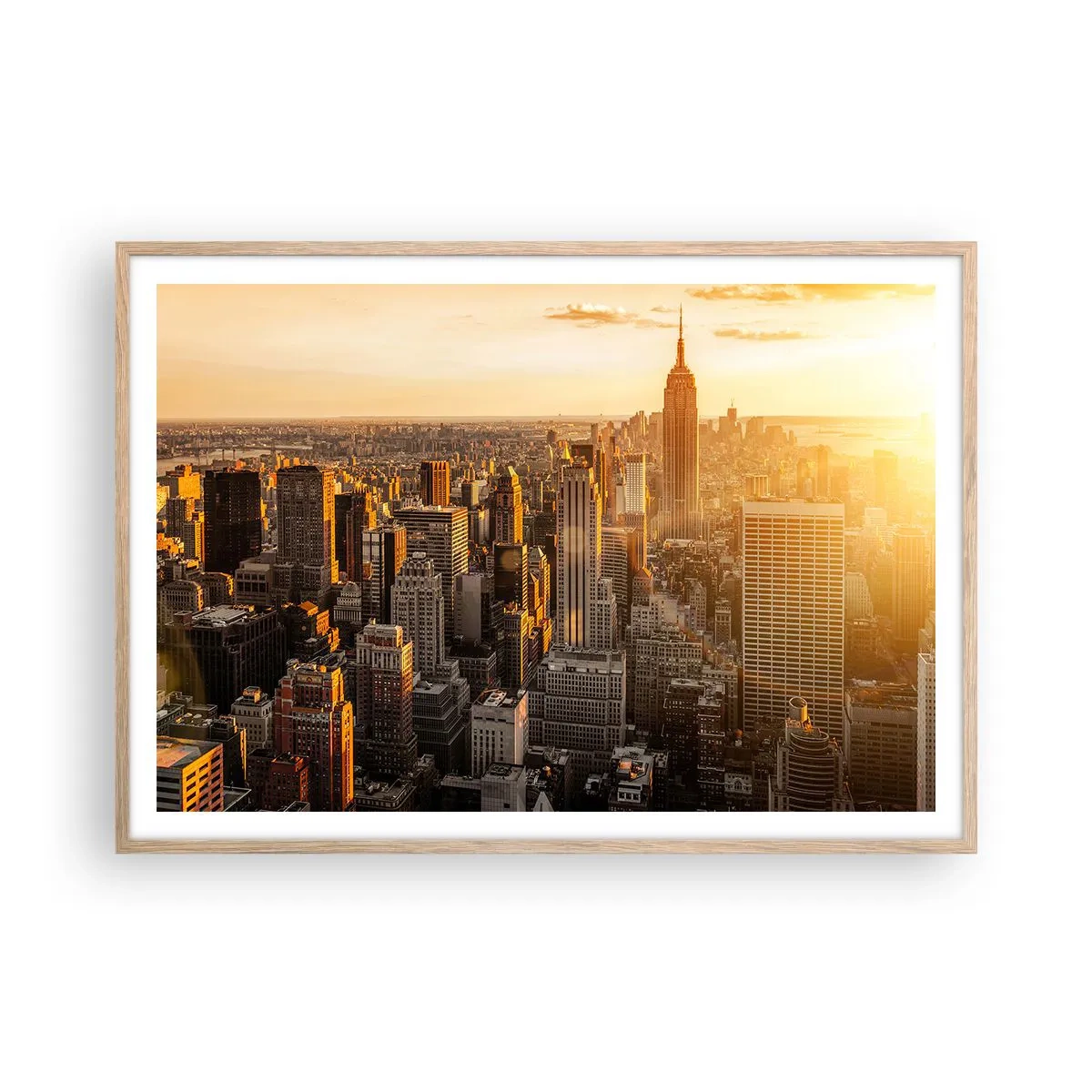 Plakat i ramme af lyst egetræ - At vokse i solen - 100x70 cm