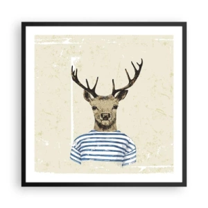 Plakat i sort ramme - Fordi jeg kan lide stribede skjorter! - 60x60 cm