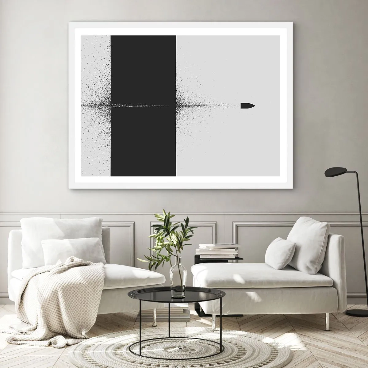 Plakat i hvid ramme - Lige til sagen - 70x50 cm