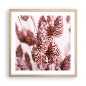 Plakat i ramme af lyst egetræ - Tilsyneladende ubemærket - 50x50 cm