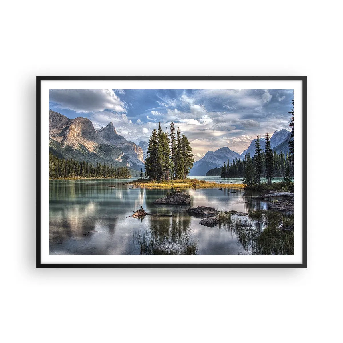 Plakat i sort ramme - Over store og klare vande… - 100x70 cm