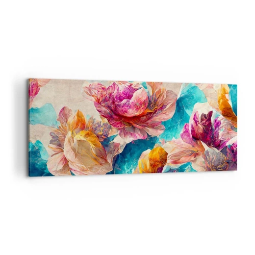 Lærredstryk - Billede på lærred - Den farverige pragt i en buket - 100x40 cm