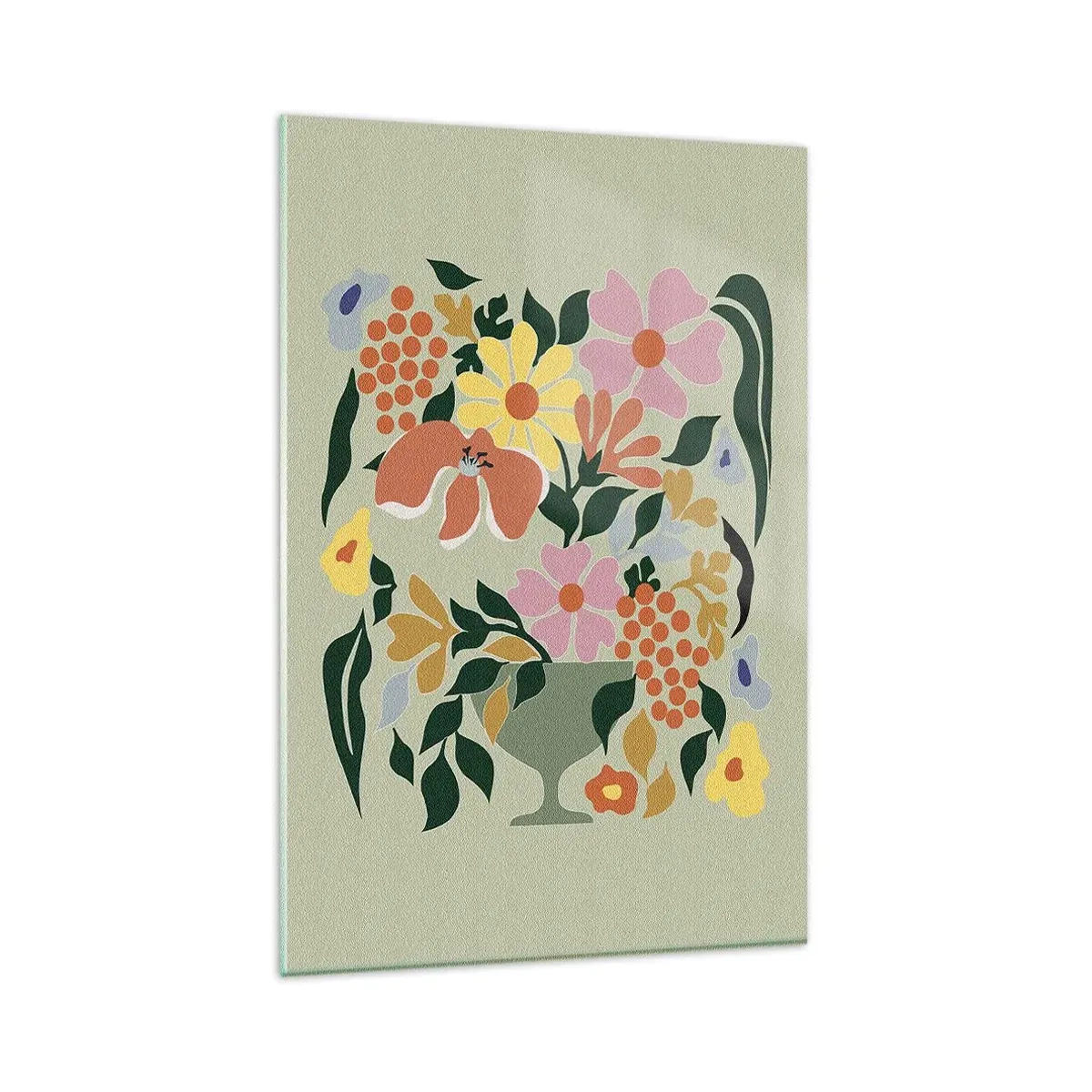 Billede på glas - En buket fuld af liv - 80x120 cm