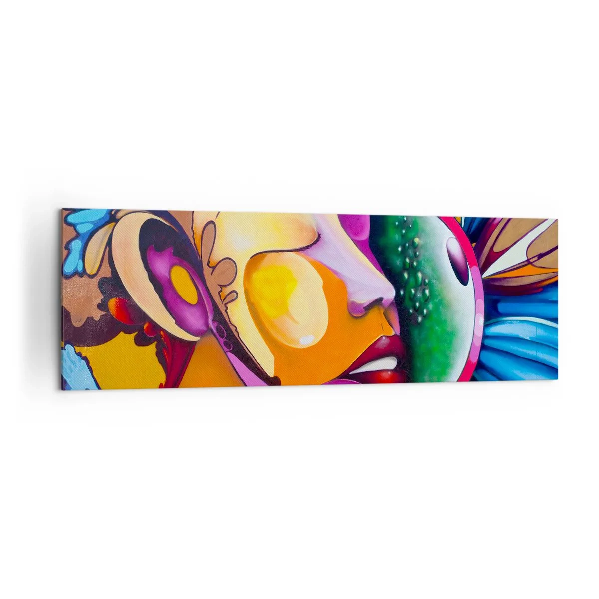 Lærredstryk - Billede på lærred - Berør med farve - 160x50 cm