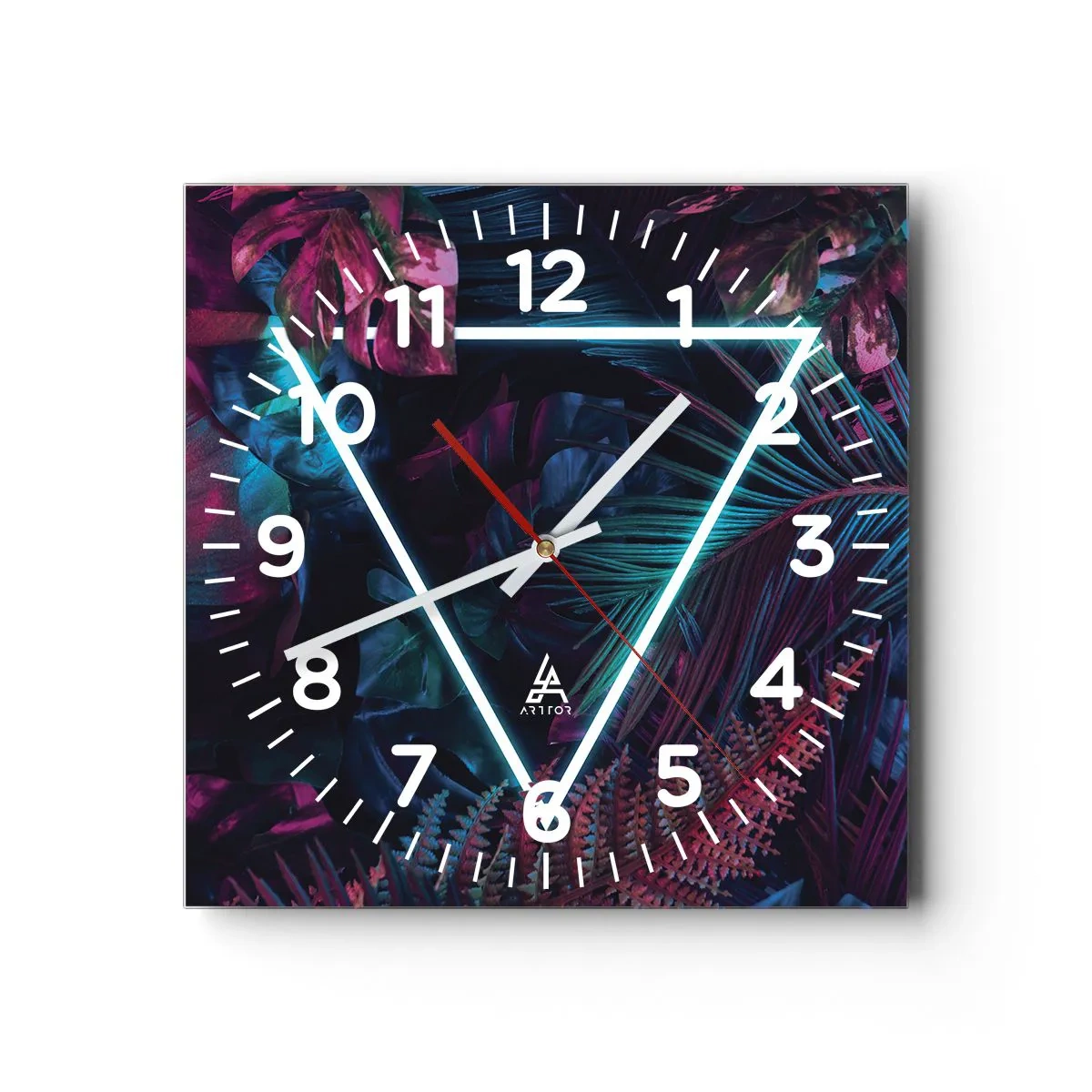 Vægur, Uret - Have i disco-stil - 40x40 cm