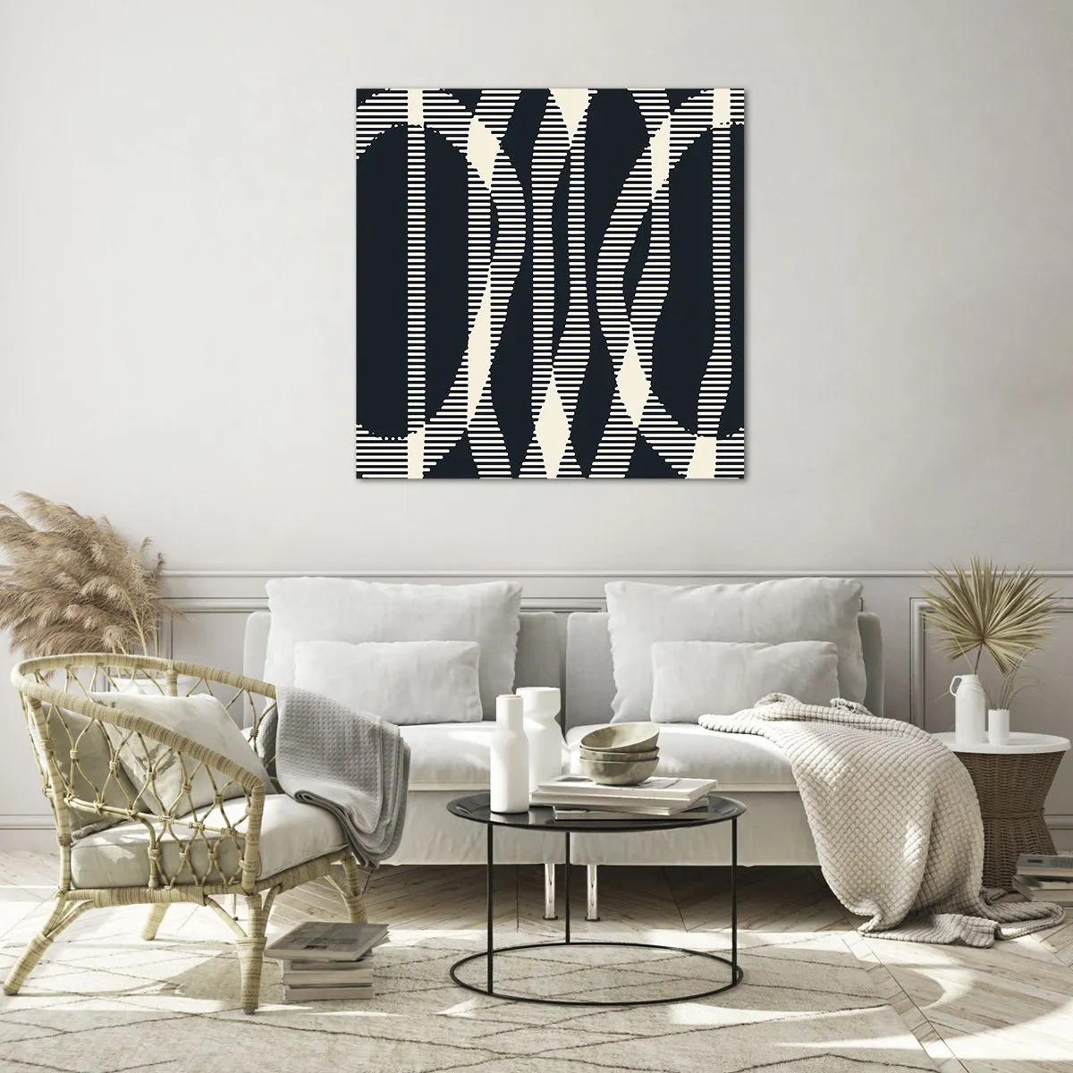 Billede på glas - Forsøg på at bryde igennem mørket - 70x70 cm
