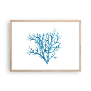 Plakat i ramme af lyst egetræ - Marint filigran - 70x50 cm